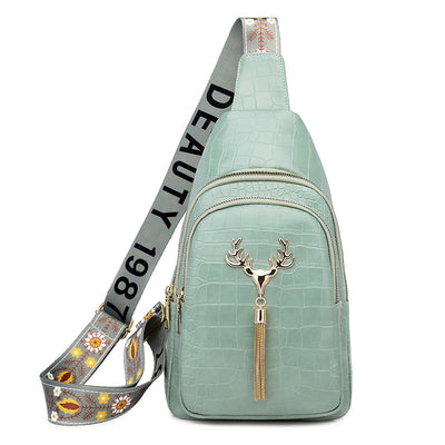 Deer Tassel Design Crossbody Bag Fashion Letter For Women