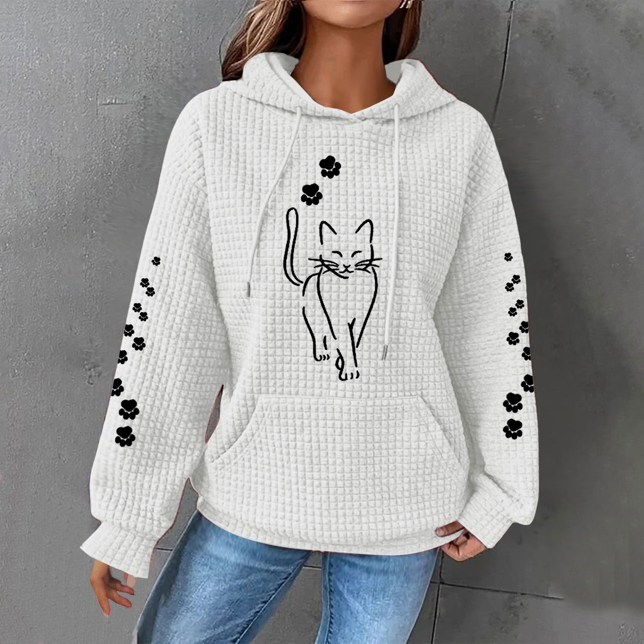 Printed Long Sleeve Loose Sweater