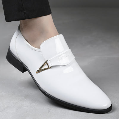 Leather Men's Classic Casual Leather Shoes Pointed Toe All-matching British Style Leather Shoes Wear-resistant