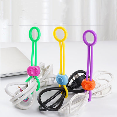 Silicone Food Bag Sealing Strap Freshness Sealing Clip Adjustable Clips Sealer Portable Data Cable Storage Kitchen Gadgets