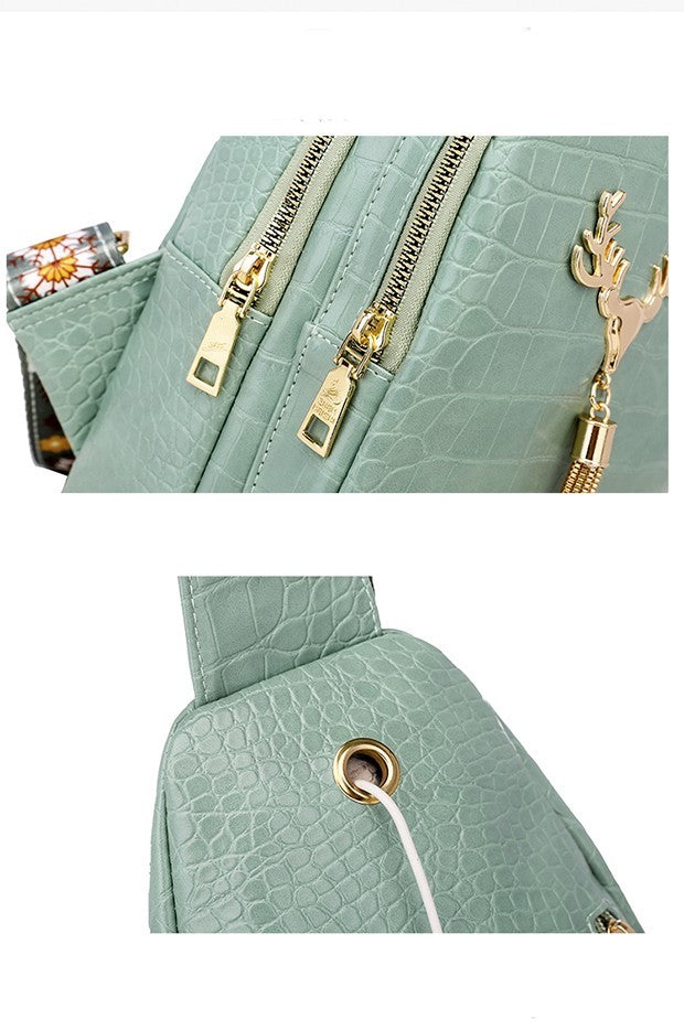 Deer Tassel Design Crossbody Bag Fashion Letter For Women