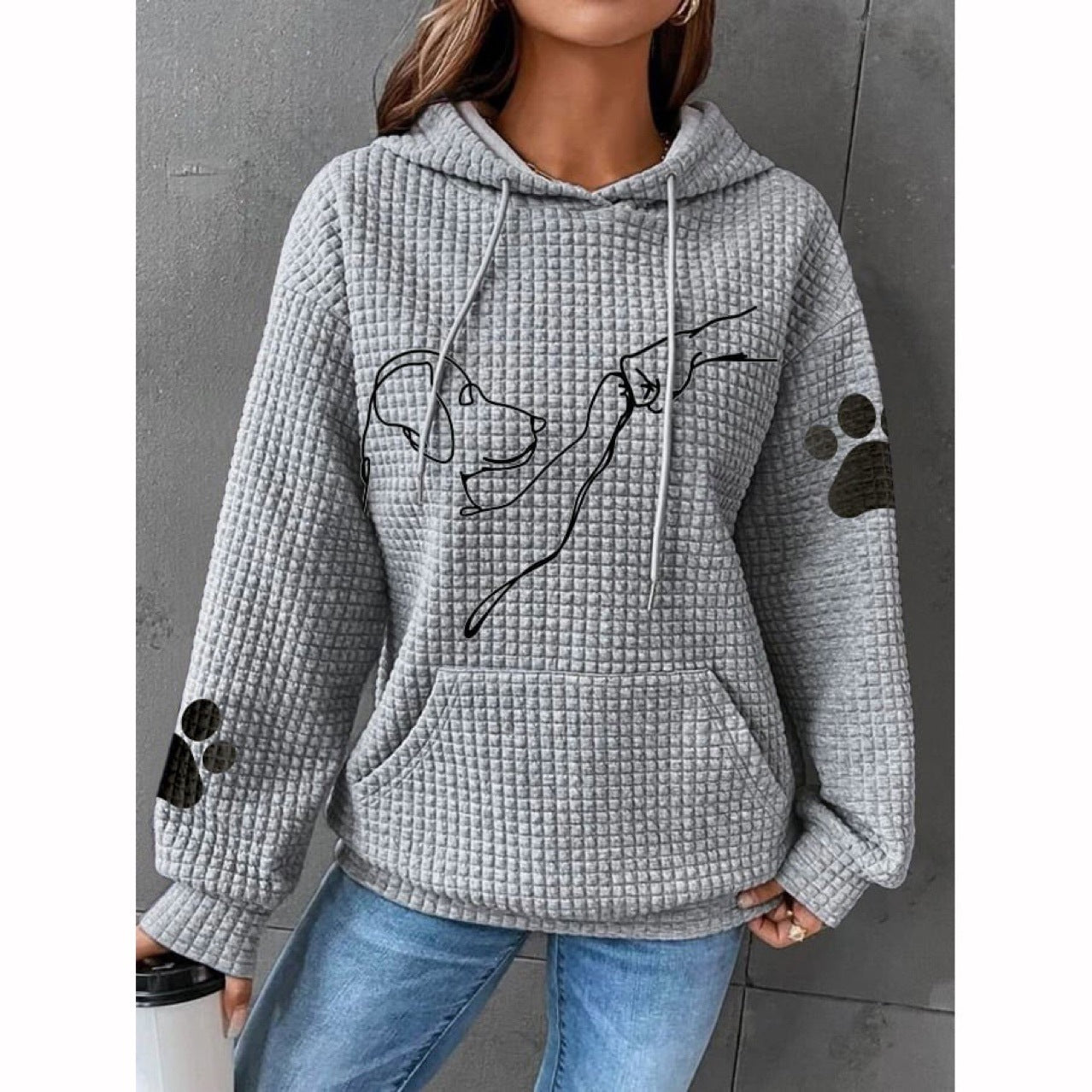 Printed Long Sleeve Loose Sweater