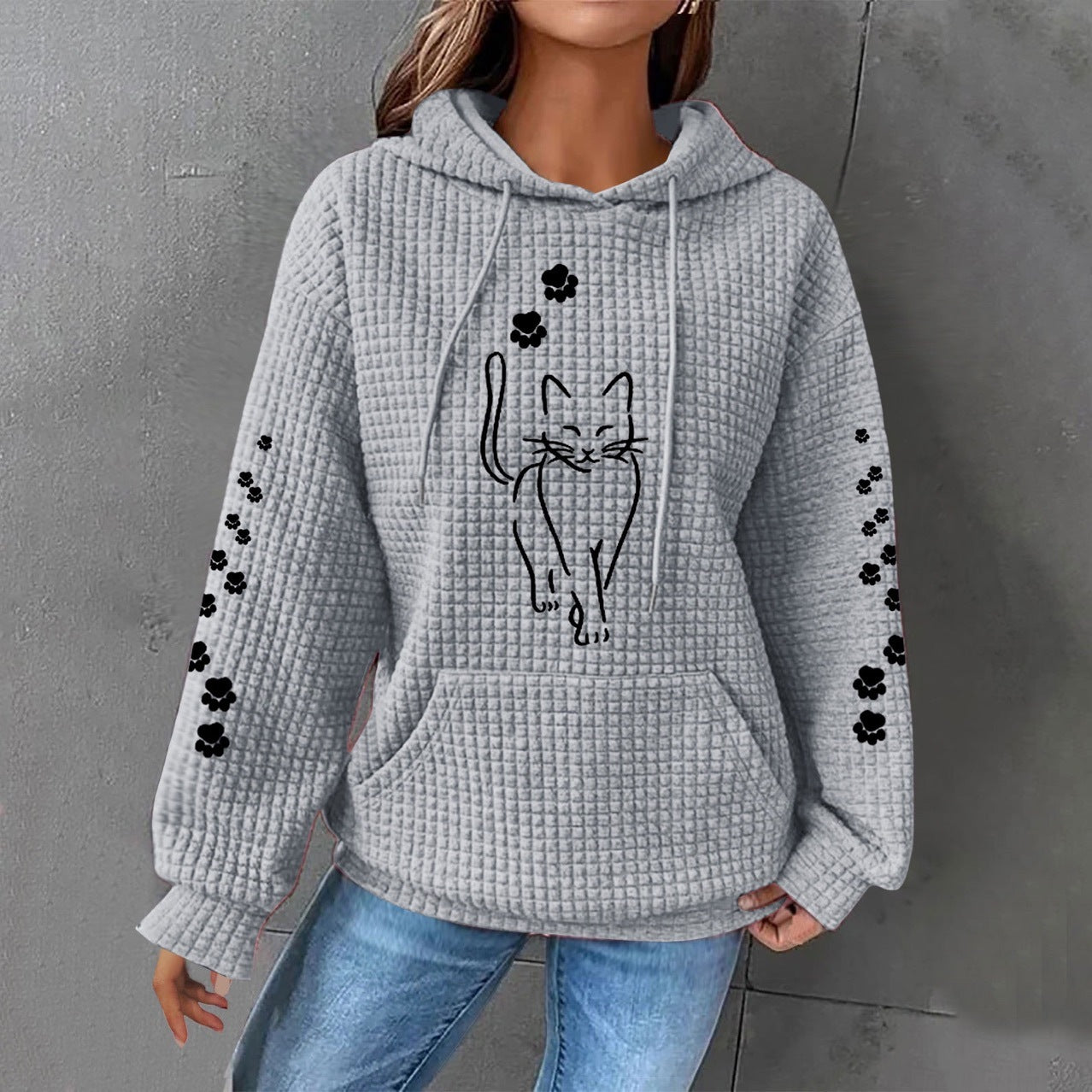 Printed Long Sleeve Loose Sweater