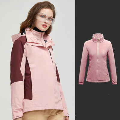 Outdoor Jacket Men and Women has Three-in-one Detachable Waterproof Jacket