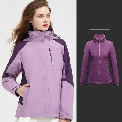 Outdoor Jacket Men and Women has Three-in-one Detachable Waterproof Jacket