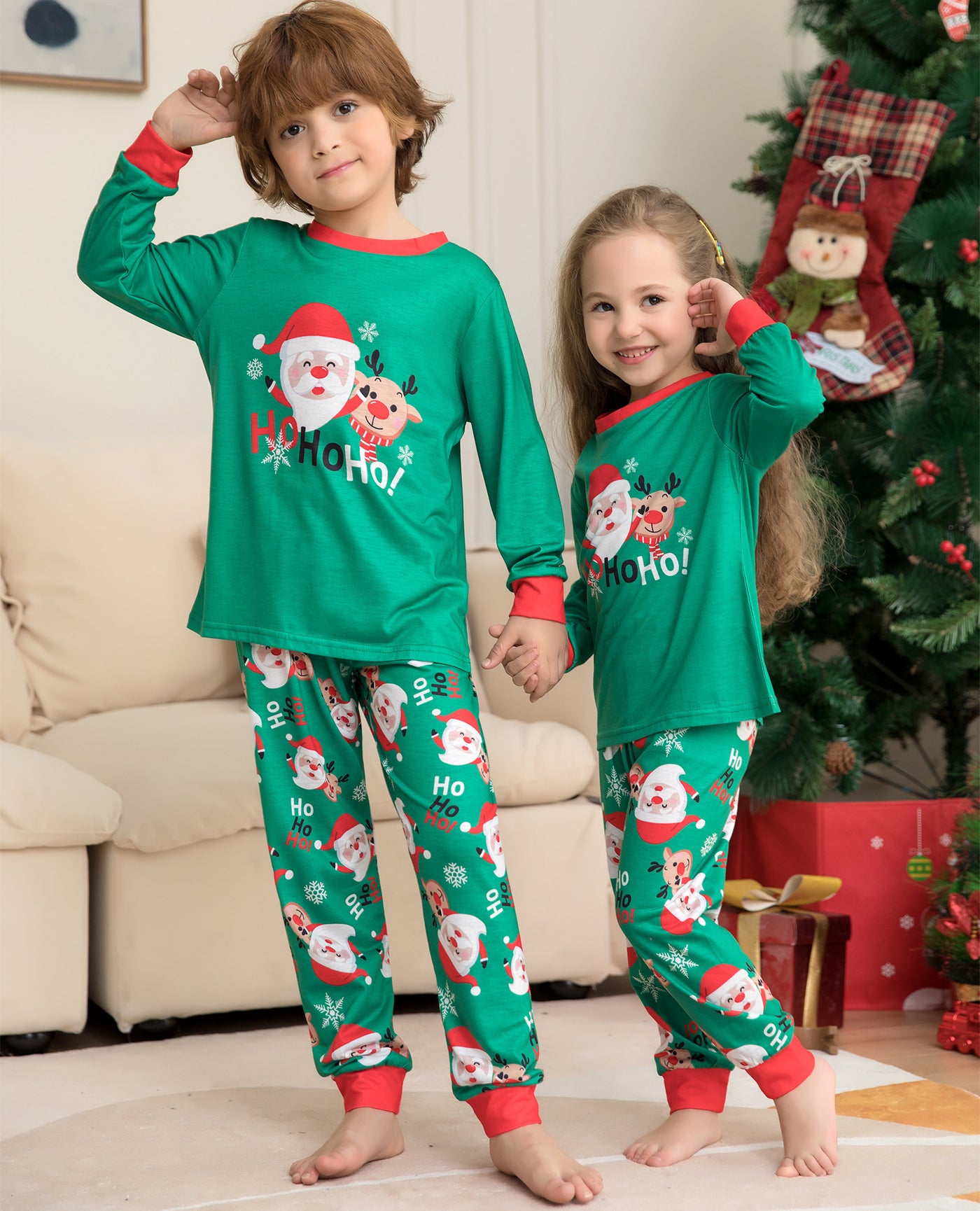 Father Christmas Printed Parent-child Suit