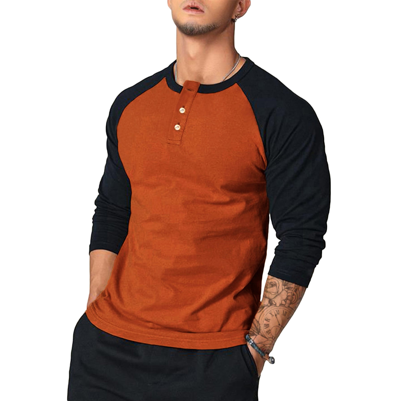 Slim Fit Round Neck Long Sleeves T-shirt