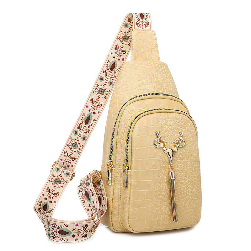 Deer Tassel Design Crossbody Bag Fashion Letter For Women