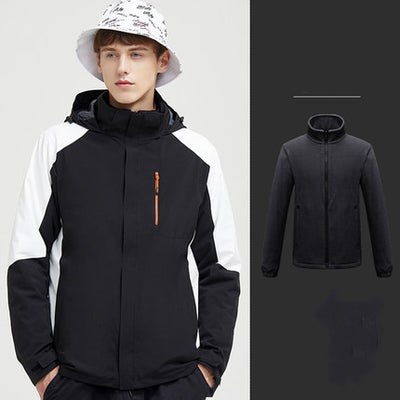 Outdoor Jacket Men and Women has Three-in-one Detachable Waterproof Jacket