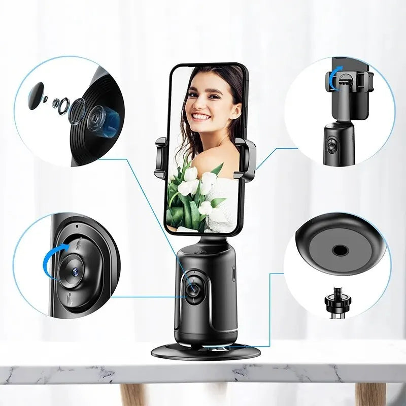 360 Auto Tracking Face Phone Holder For Smartphone Video Vlog Live Stabilizer Tripod