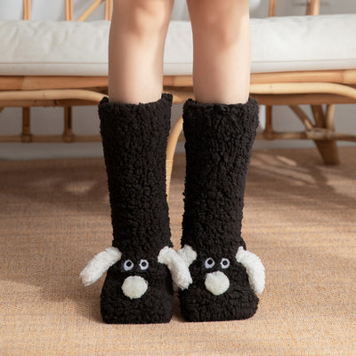 Cute Cartoon Dog Floor Socks Winter Warm Socks For Women