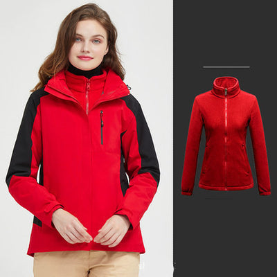 Outdoor Jacket Men and Women has Three-in-one Detachable Waterproof Jacket